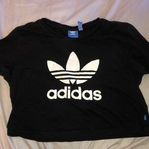 black Adidas crop top